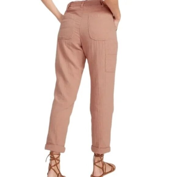 NWT Old Navy High-Waisted Slouchy Cropped Tapered Workwear Pants Coastal 8 TALL - Picture 2 of 9